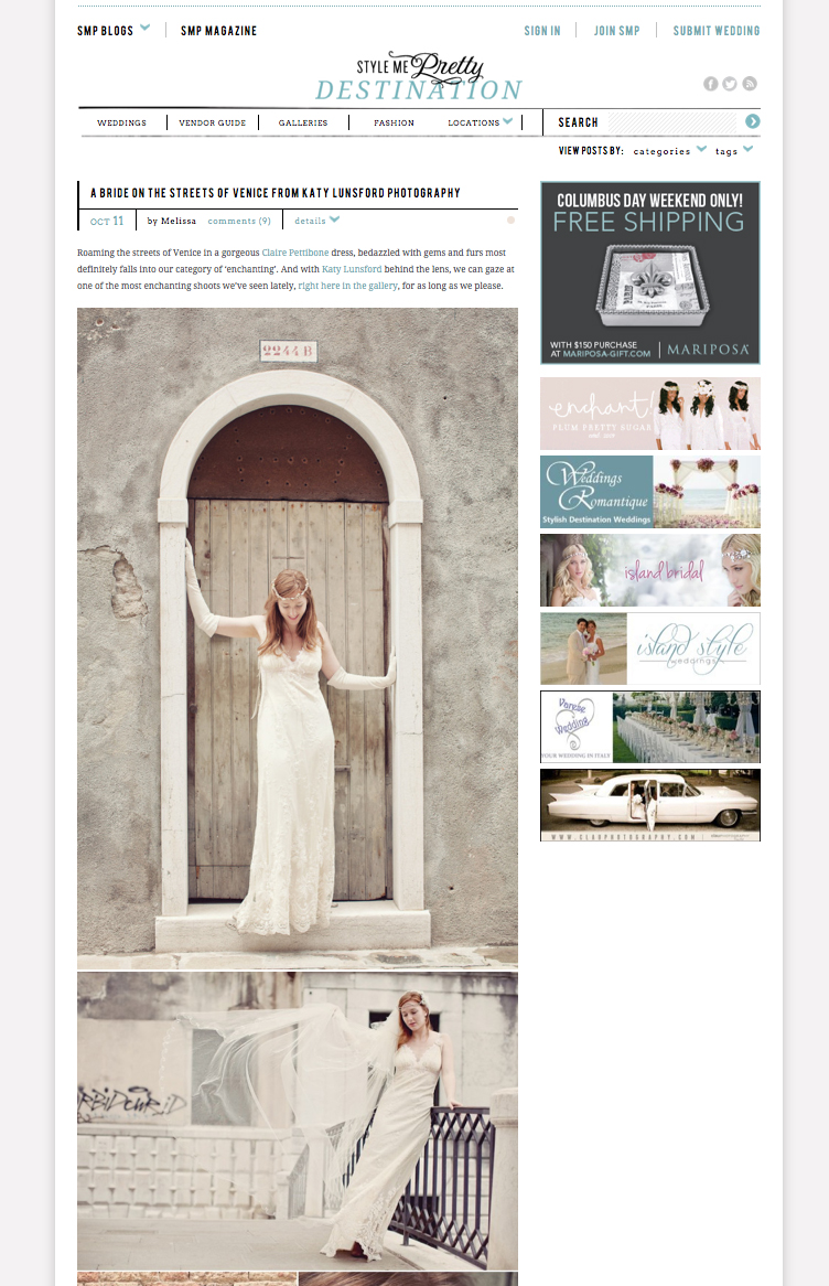 UK Wedding Photographer featured on Style Me Pretty